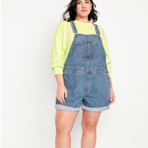 NWT Old Navy Slouchy Jean Cut-Off Shortalls -- 3.5-inch inseam Size 2X